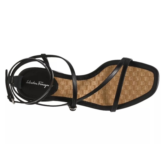 Salvatore Ferragamo EGADI 85mm STRAPPY BLOCK HEEL LEATHER SANDALS SIZE US 9.5 - Picture 13 of 15